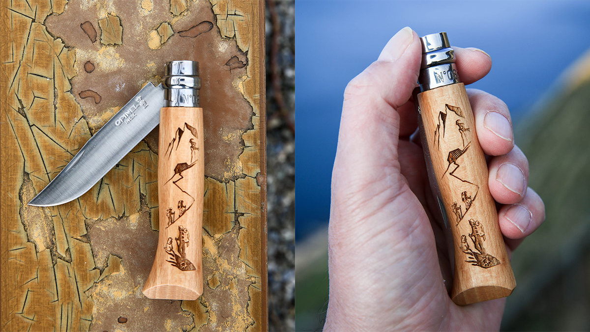 Opinel N°08 Inox - Hiking - rozkładany nóż ze stali nierdzewnej z grawerem